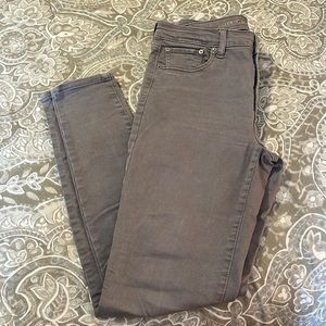 Grey American Eagle High Rise Skinny Jean